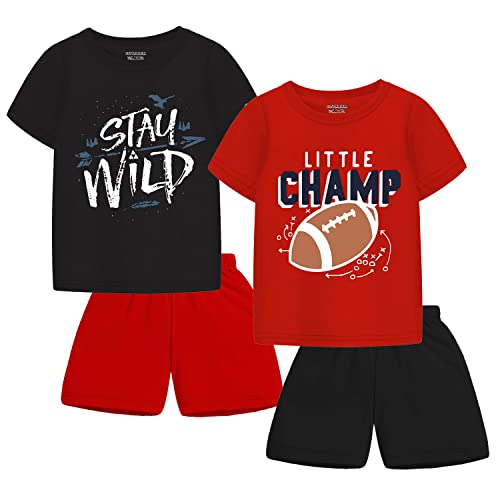 Image of Trampoline Boys Regular Fit T-Shirt and Shorts Set -Pack of 2