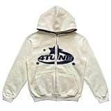 Men's and Women's Letter Printing Hoodie Y2K Retro Harajuku Sweatshirt Hip Hop Gothic Zip Loose Hood
