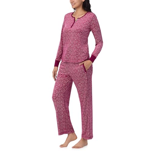 Nautica Pajamas for Women Set, Long Sleeve Henley Pajama Shirt & Pants, Warm Winter Fleece Sleepwear Lounge PJ Sets for Women2