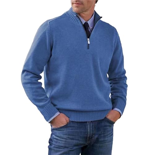 3PC 1/4 Zip Knitted Sweater for Men Male Casual Quarter-Zip Knit Sweaters Men's Soft Touch Quarter-Zip Sweater4