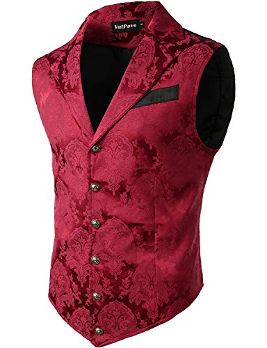 Image of VATPAVE Mens Victorian Suit Vest Steampunk Gothic Waistcoat