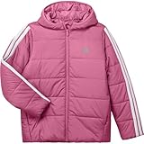 Poches zippées adidas Mixte enfant ESSENTIALS 3 STRIPES PADDED JACKET, Pink Fusion/White, 15-16 Years