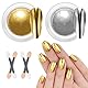 BISHENGYF Gold Chrome Nail Powder【Upgrade-Rezept】Cromepulver Nägel Silber, Anhaltender Spiegeleffekt Nagelpuder, Metal Chrome Puder Nägel Nagel Glitzer Nail Design, Einfach Benutzen 4 Applikatoren