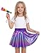 Girls Shiny Metallic Skirt Size 4t 5t Sparkly Purple Fashion A-Line Holographic Skort for Kids Gymnastics Competition