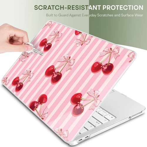May Chen Compatible with MacBook Neo 13 inch Case 2026 Model A3404, Plastic Hard Shell,Keyboard Cover,Screen Protector,Dust Plug, for MacBook Neo 13" with A18 Pro Chip,Striped Cherry - image 7