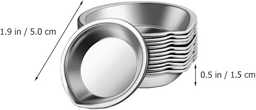 Miniatura 3 de Cabilock Juego de paletas de pintura de acero inoxidable, 24 bandejas de mezcla redondas pequeñas con boquilla fácil de verter para pintura acrílica