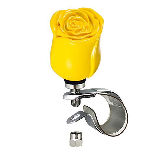 Arenbel Car Suicide Knob Rose Shape Steering Wheel Turning Control Spinner Assist Grip Handle Fit Most Vehicles Trucks Boats, Yellow #TOP4