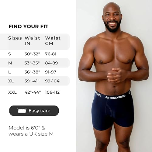 ANTONIO ROSSI (6 Pack Mens Boxers Shorts Open Fly - Keyhole Trunks Fitted Boxer - Super Soft Cotton, No Itchy Labels, Breathable, Moisture Wicking - Men's Underwear Multipack - Image 5