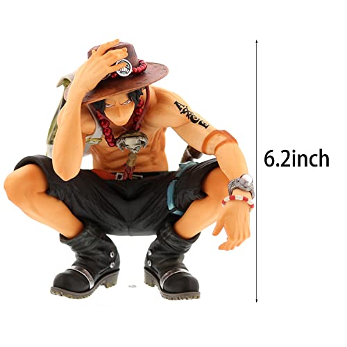 Portgas D. Ace Squat Anime Action Figure（Portgas D. Ace Variable Action Heroes Action Figure） 6.2Inch #TOP5