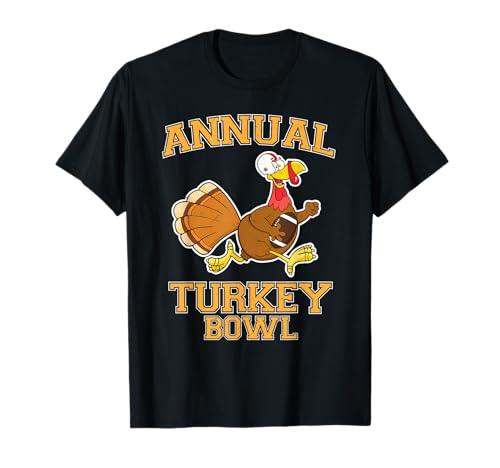 Anual Turquía Bowl Fútbol Deporte Amante Divertido Acción de Gracias Camiseta