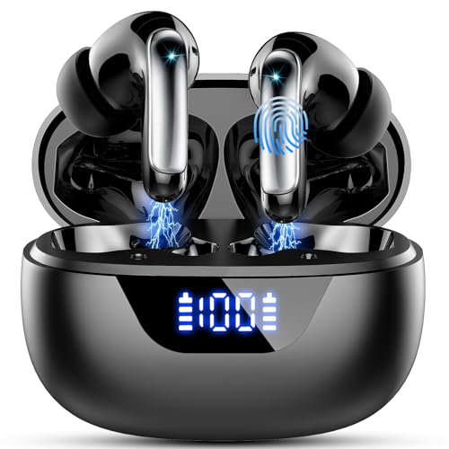 Migliori cuffie Wireless Cuffie Bluetooth, Auricolari Bluetooth 5.3 Cuffie Wireless in Ear ENC Cancellazione Rumore con 4 Microfono, Cuffiette Bluetooth 48 Ore LED Display, Cuffie Senza Filo IP7 Impermeabile per Android/iOS