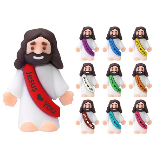 Rtyweth 10 figuras pequeñas de muñeca religiosa, pequeñas figuras en miniatura a granel, figuras de muñeca pequeñas