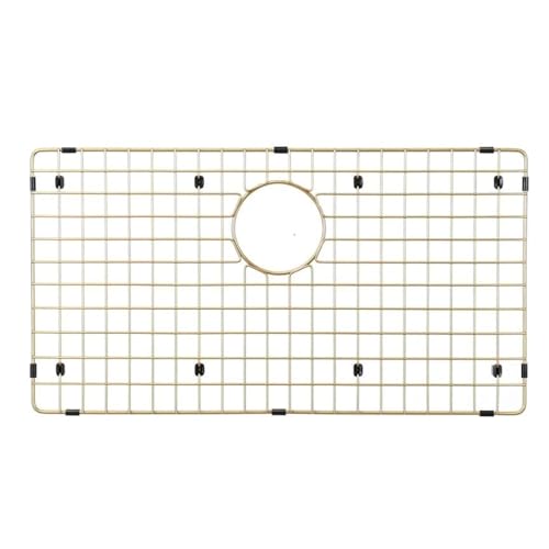 Starstar Sinks Protector Matte Gold 304 Stainless Steel Kitchen Sink Bottom Grid, Rack (26 x 14)