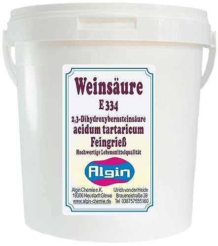 Algin Weinsäure Feingrieß 1Kg Eimer