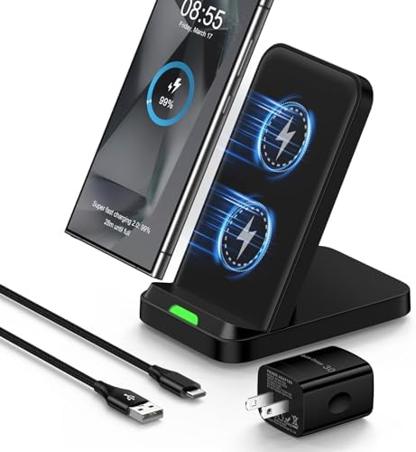 15W Fast Wireless Charger Stand,Desk Charging Station Android Wir...