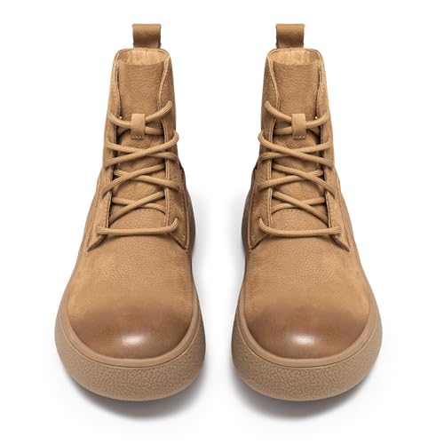 Image of Men's Business Casual Ankle Boots, Stylish Lace-Up Leather Dress Boots for Office and Daily Commute
