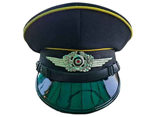 WW2 German Luftwaffe M35 Nco Visor (Fallschirmjager) Cap Yellow Piping, 7 1/4