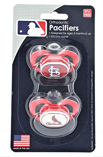 Image of Baby Fanatic MLB St. Louis Cardinals Unisex Pacifiers2 Pack, Team Colors, One Size