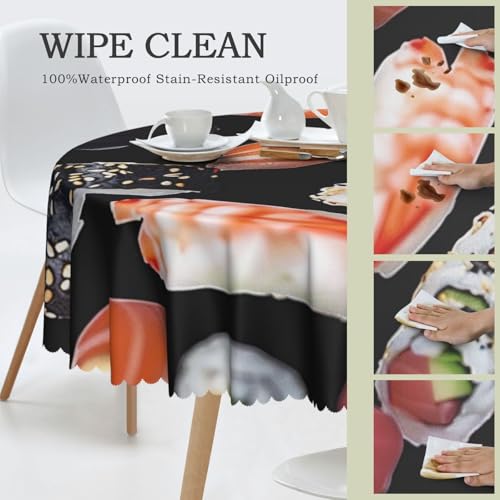 Nappe en polyester sushi 152,4 cm pour protéger la table des taches - 4