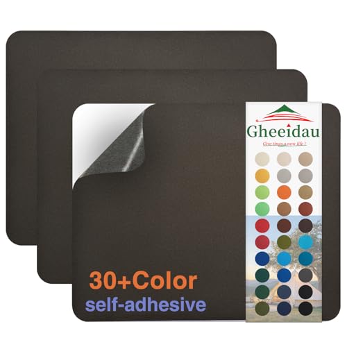 Gheeidau Canvas Repair Patch 911 Inch 3Pcs Waterproof Self-Adhesive Fabric Repair Patch for Tents Boat Cover Pop Up Canopy Patio Bags Car Seats Sofas Furniture Cover(Coffee)