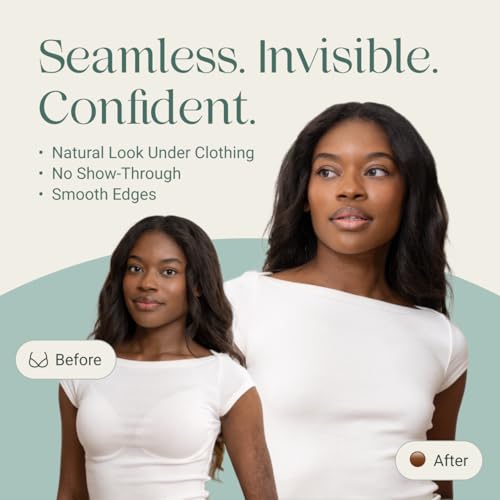 Image of Miola Nipple Covers for Women - Non-Adhesive, Reusable, Silicone, 60+ Wears | Medical Grade, Hypoallergenic, Body-Heat Grip, No Residue, Invisible, Waterproof, A-D+ Fit, 3 Shades, Travel Pouch Included