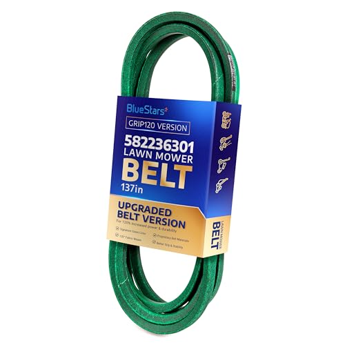 Image of [Upgraded Grip120] BlueStars 582236301 Deck Belt Aramid Cord 137 inch x 1 /2 inch | Deck Belt for 54 Inch Husqvarna, 48 inch MTD Cub Cadet, Gravely, Ariens Lawn Mower - Replaces 954-04329 754-04329