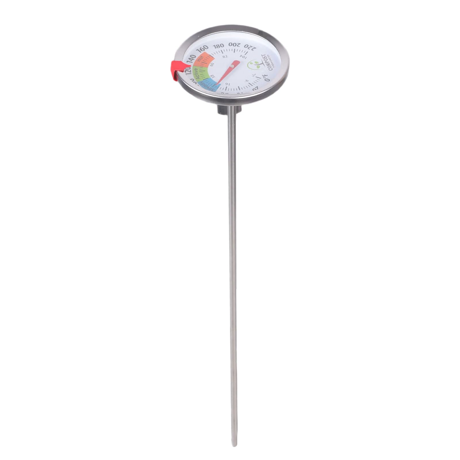 Hogtnd Stable Soil Temperature Tool Temperature Instrument 6.3Cm Area 400Mm Rod Waterproof For Organic Farming And Horticulture Large Humus Thermograph
