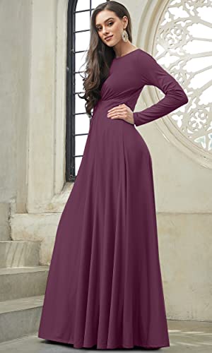 Image of KOH KOH Womens Long Sleeve Flowy Modest Elegant Evening Maxi Dress Gown