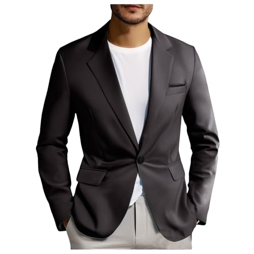 Mens Sport Coat and Blazers Business Casual Blazers for Men Oversized One Button Side Split Solid Color Suit Jacket