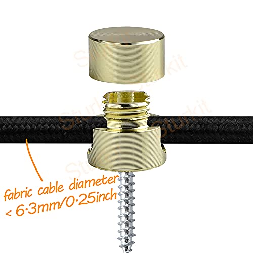 Sturkit Swag Hook For Chandelier Ceiling Lights Cable,6 Pack Lamp Hook For Hanging Pendant Lighting Fixture,Solid Raw Brass #TOP3