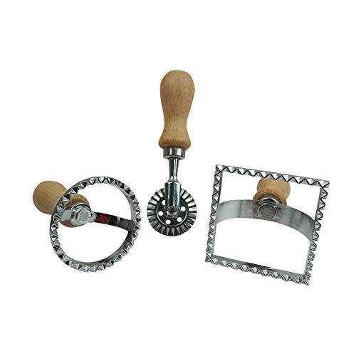 Proshopping 3 Set Ravioli Stamp Cutter, Large Round Square Ravioli Maker and Dough Wheel Cutter, Metal Pasta Stamp Press Mold - for Italian Ravioli, Pasta, Dumplings Lasagna, Pierogi, Wonton, Pastry - Thumbnail 6