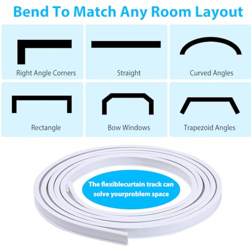 Image of HASTHIP Ceiling Curtain Track Rail with Installation Kit for Divider Use
