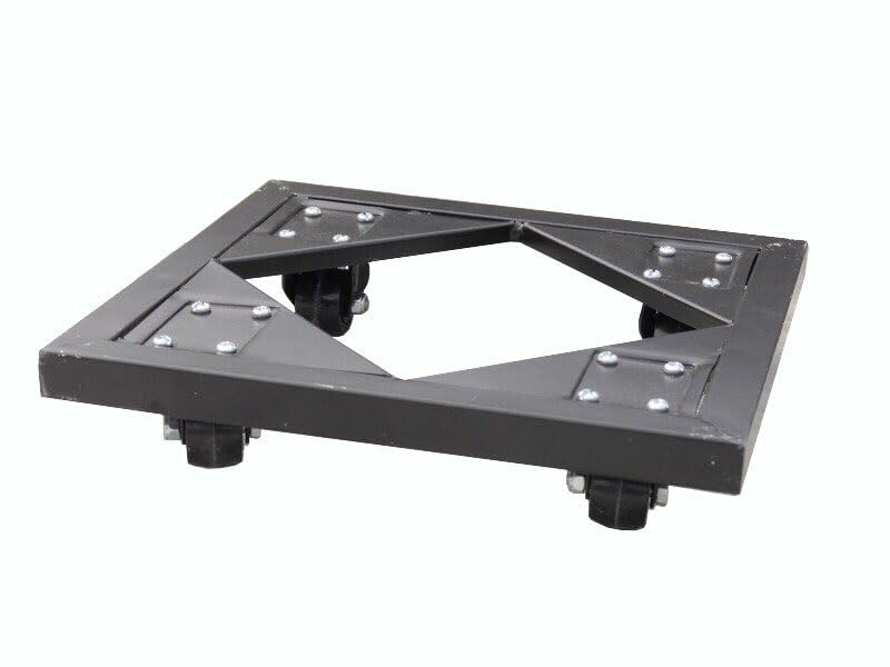 ultrastarke Pflanzenroller für Pflanzkübel - passend für Pflanzgefäße Aller Marken - aus massivem Metall, schwarz - Größe (LxBxH): 32x32x7 cm- Tragkraft bis 300 kg