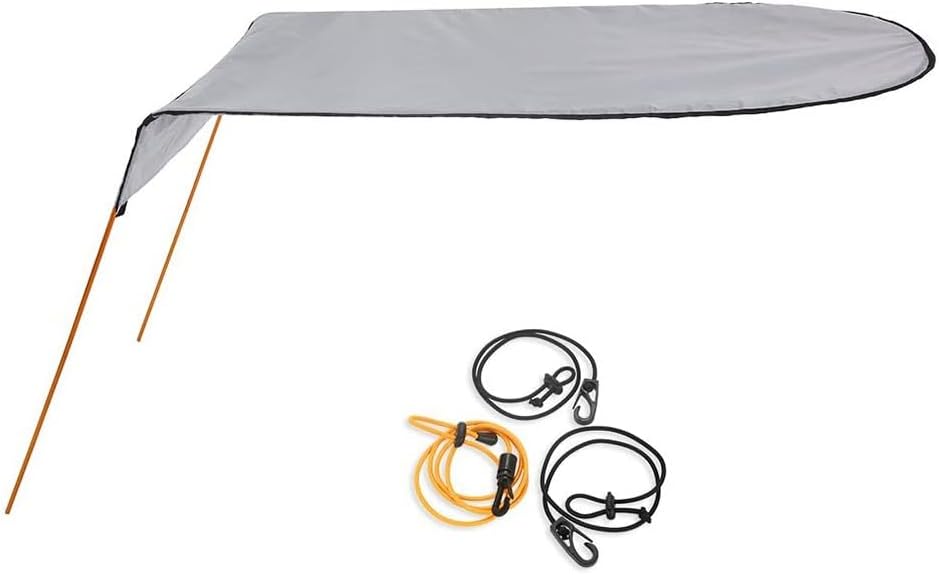 Single for Kayak Canoe Canopy Ripstop Waterproof Sun Shade Oxford Cloth Sun Shelter with Shock Cord Aluminum Rods for Solo Paddle Protection Outdoor Water Sports for Canoeing Fishing 125X110cm