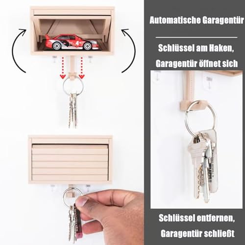 fufupaw Hotwheels Car Garage, Garage Key Holder, Hot Wheels Garage Key Holder, Car Key Holder, Skin Tone, Easy Access Key Organizer, Perfect for Garage Owners and Gift Giving