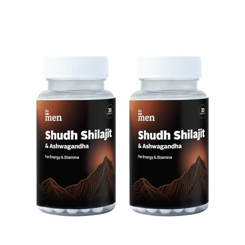 Image of ForMen Shudh Himalayan Shilajit & Ashwagandha Capsules for Men | Ayurvedic Supplement for Energy and Power | 30 Count (Pack of 2)