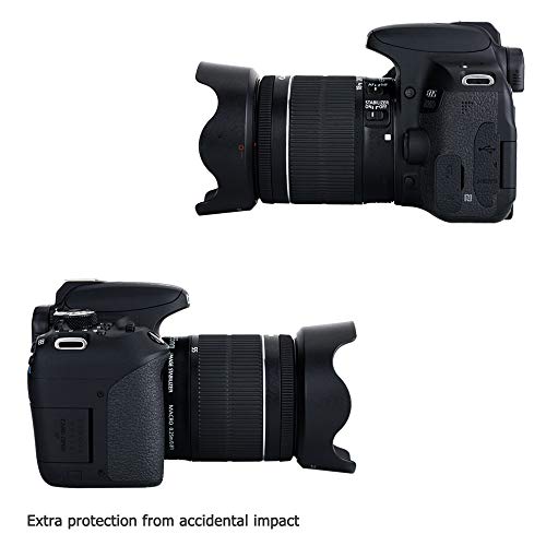 Jjc Ew-63C Reversible Lens Hood Sun Shade For Canon Eos Rebel T8I T7I T6I T5I Sl3 Sl2 90D 80D 70D 77D Camera With Kit Lens Canon Ef-S 18-55Mm F/3.5-5.6 Is Stm Or Canon Ef-S 18-55Mm F/4-5.6 Is Stm #TOP2
