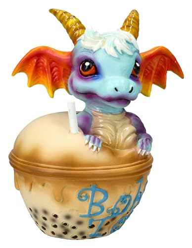 Figurine de dragon dans une tasse statue bubble tea mignon 12 cm