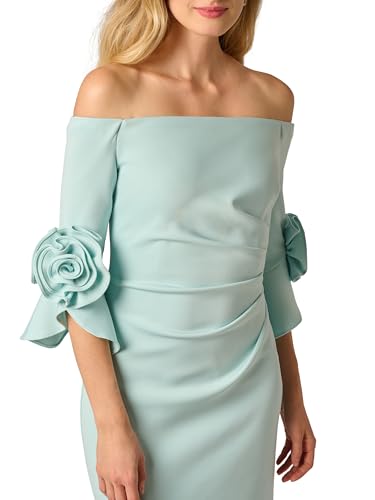 Image of Adrianna Papell Rosette Scuba Crepe Gown