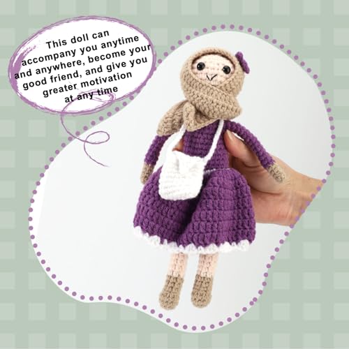 Muñeca Crochet con Hijab, Diseño Kawaii, 19 cm miniatura 5