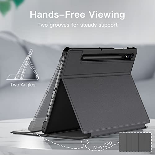 JETech Case for Samsung Galaxy Tab S8 2022/S7 2020 11-Inch with S Pen Holder, Slim Folio Stand Protective Tablet Cover, Multi-Angle Viewing (Black)