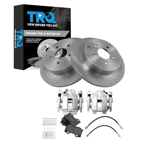 Image of TRQ Brake Pad & Rotor Kit Ceramic Compatible with 2018 INFINITI Q50 2016-2018 Q70L
