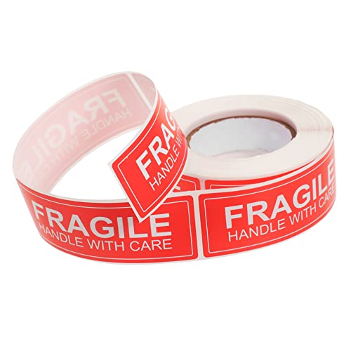 Veemoon Fragile Sticker Roll 250 Count Self-Adhesive Warning Labels Package Tape for Shipping Care