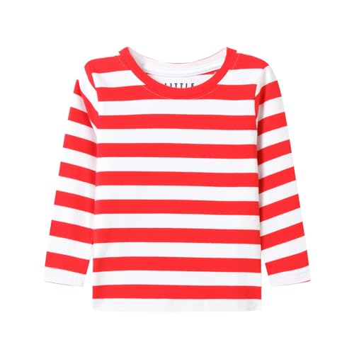 Mud Kingdom Boys Striped T-Shirts Long Sleeve Crewneck Tee for Boys Casual