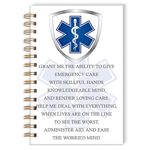 Wxiben Emergency Medical Technician Gifts - EMT Spiral Notebook Journal Emergency Medical Inspirational Gift Nurse Medicals School Graduation Gift for EMT Student Coworker Paramedic 5.5 x 8.3 Inch