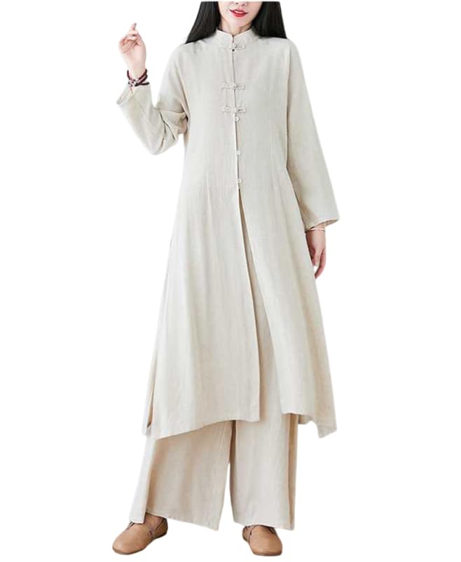 Camisa de manga larga y pantalón de pierna ancha Zen para vestir cómoda