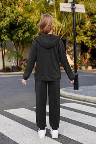 Image of Arshiner 2 Piece Outfits for Girls Kids Velour Tracksuit and Jogger Set | Size 5-14Y, Velvet Sweatsuit with Zipper for Fall /Winter, Suit for School, Workout, Jogging, or Casual Occasions