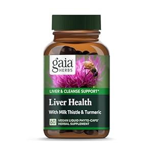 Gaia Herbs Liver Health – Liver Supplement with Milk Thistle, Turmeric Root with Curcuminoids,Schisandra, and Licorice Root for Liver and Cleanse Support-60 Vegan Liquid Phyto-Capsules(30-Day Supply)