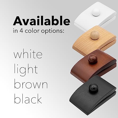 Image of MOCTUS Quilt Hangers for Wall Display, Decorate with Blanket and Tapestry, Wooden Rug Hangers (Brown, 4 Large Clips with Hardware)