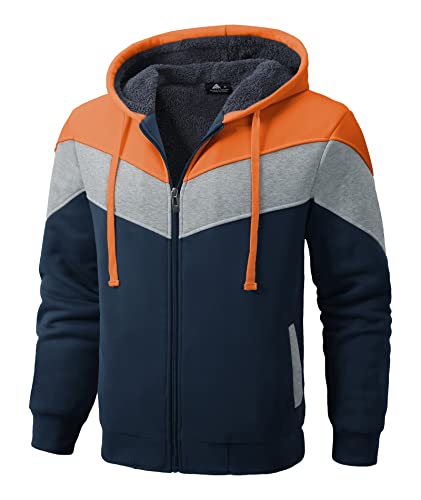 Image of V VALANCH Men's Zip Up Hoodie Fleece Winter Jacket Warm Sweatshirts